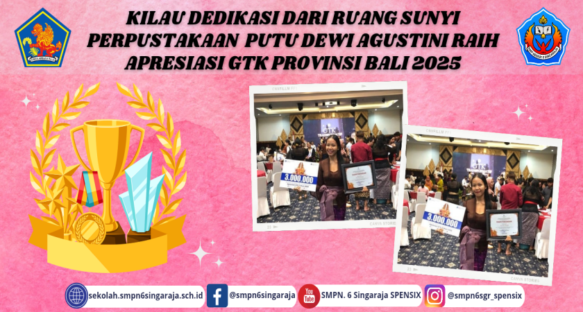 Kilau Dedikasi dari Ruang Sunyi Perpustakaan  Putu Dewi Agustini Raih Apresiasi GTK Provinsi Bali 2025