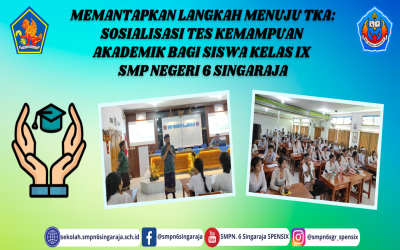 Memantapkan Langkah Menuju TKA: Sosialisasi Tes Kemampuan Akademik bagi Siswa Kelas IX SMP Negeri 6 Singaraja