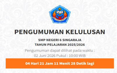 Pengumuman Kelulusan Kelas IX SMP Negeri 6 Singaraja Tahun pelajaran 2025/2026