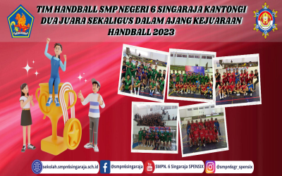 TIM HANDBALL SMP NEGERI 6 SINGARAJA KANTONGI DUA JUARA SEKALIGUS DALAM AJANG KEJUARAAN HANDBALL 2023